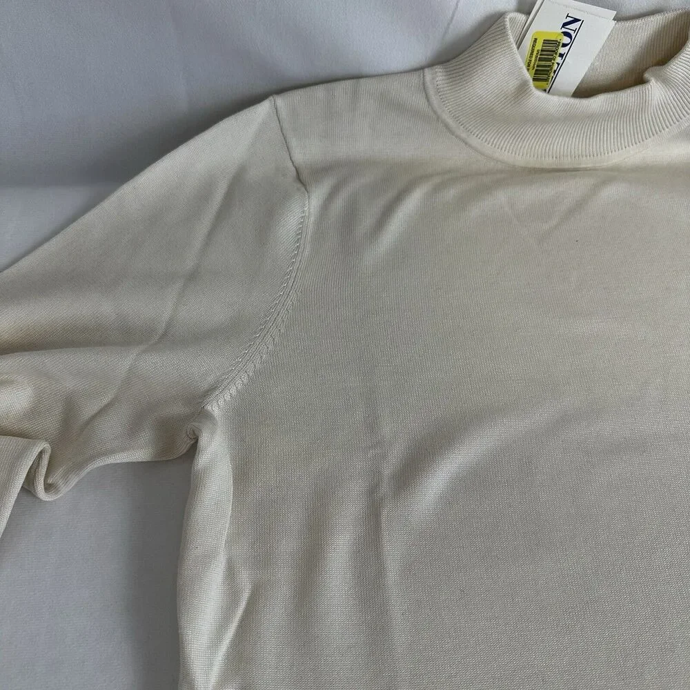 Pendleton Women's Classic Ivory Mock Neck Sweater Silk and Nylon NWT - Size MED - Picture 8 of 11